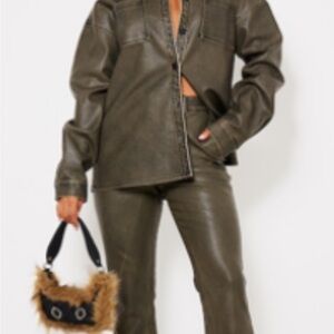 Olive Leather Women's Jacket